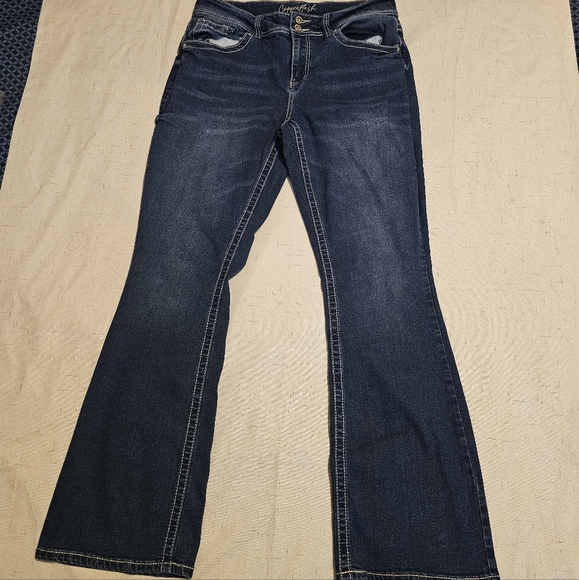 COPPERFLASH Slim Boot Fit Shapely Curvy Jeans Sz12 - Picture 3 of 6
